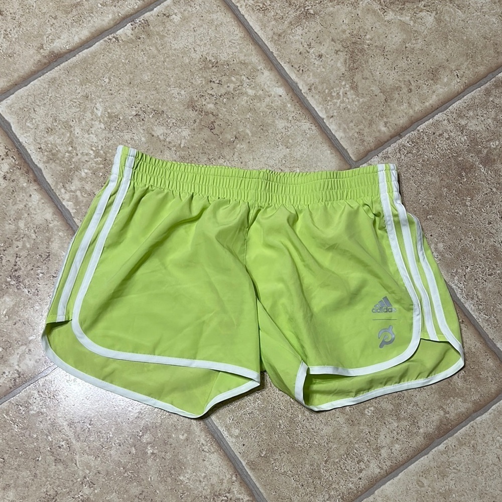 Adidas Capable of Greatness Women's 4” Inseam Lime Green Athletic Shorts, Large